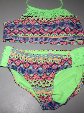 Multi Color 2 Pcs Justice Bikini Swimsuit Size 16